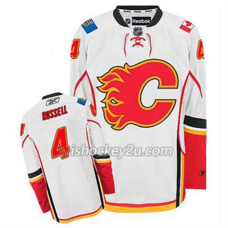 Reebok Mænd NHL Calgary Flames Trøje Kris Russell #4 Udebane Rød