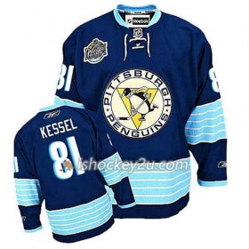 Reebok NHL Pittsburgh Penguins Trøje Phil Kessel #81 Blå Tredje 2016 Stanley Cup