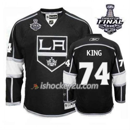 Reebok Mænd NHL Los Angeles Kings Trøje Drew Doughty #74 Hjemme Sort 2014 Stanley Cup