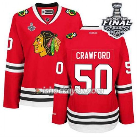 Reebok Dame NHL Chicago Blackhawks Trøje Corey Crawford #50 Hjemme Rød 2015 Stanley Cup Reebok Dame NHL Chicago Blackhawks Trøje Corey Crawford #50 Hjemme Rød 2015 Stanley Cup