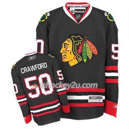 Reebok Mænd NHL Chicago Blackhawks Trøje Corey Crawford #50 Tredje Sort