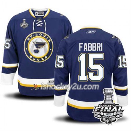 Reebok NHL St. Louis Blues Trøje Robby Fabbri #15 Blå Tredje 2016 Stanley Cup