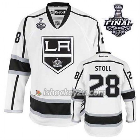 Reebok Mænd NHL Los Angeles Kings Trøje Jarret Stoll #28 Udebane Hvid 2014 Stanley Cup
