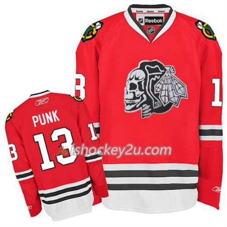Børn NHL Chicago Blackhawks Trøje CM Punk #13 Skull Rød