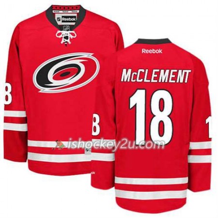 Reebok Mænd NHL Carolina Hurricanes Trøje Jay McClement #18 Hjemme Rød