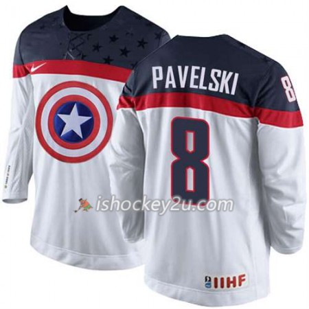 Reebok Mænd NHL USA Team Trøje Joe Pavelski #8 Hvid Reebok Mænd NHL USA Team Trøje Joe Pavelski #8 Hvid