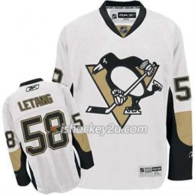 Reebok Mænd NHL Pittsburgh Penguins Trøje Kris Letang 58 Hvid Udebane