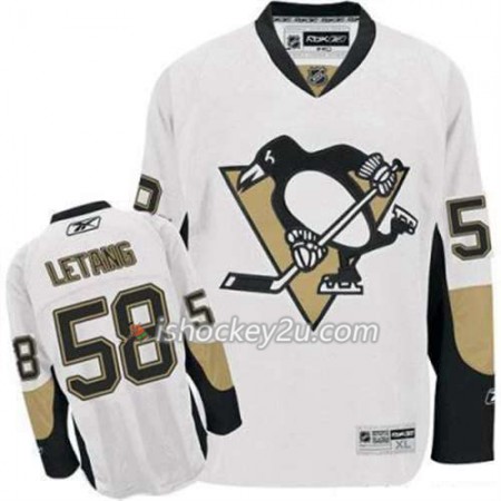 Reebok Mænd NHL Pittsburgh Penguins Trøje Kris Letang 58 Hvid Udebane