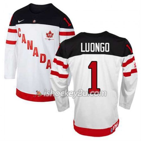 Reebok Mænd NHL Canada Team Trøje Roberto Luongo #1 100th Anniversary Hvid