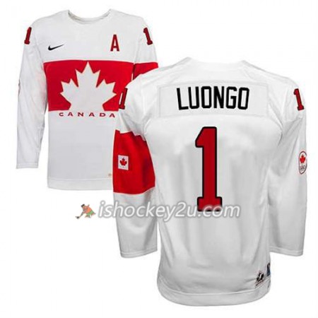 Reebok Mænd NHL Canada Team Trøje Roberto Luongo #1 Hjemme Hvid