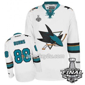 Reebok NHL San Jose Sharks Trøje Brent Burns #88 Hvid Udebane 2016 Stanley Cup