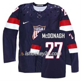 Reebok Mænd NHL USA Team Trøje Ryan McDonagh #27 Udebane Blå