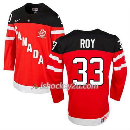 Reebok Mænd NHL Canada Team Trøje Maurice Roy #33 100th Anniversary Rød