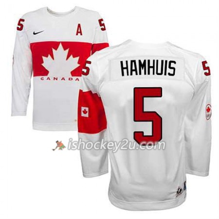 Børn NHL Canada Team Trøje Dan Hamhuis #5 Hjemme Hvid