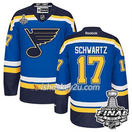 Reebok NHL St. Louis Blues Trøje Jaden Schwartz #17 Blå Hjemme 2016 Stanley Cup Reebok NHL St. Louis Blues Trøje Jaden Schwartz #17 Blå Hjemme 2016 Stanley Cup