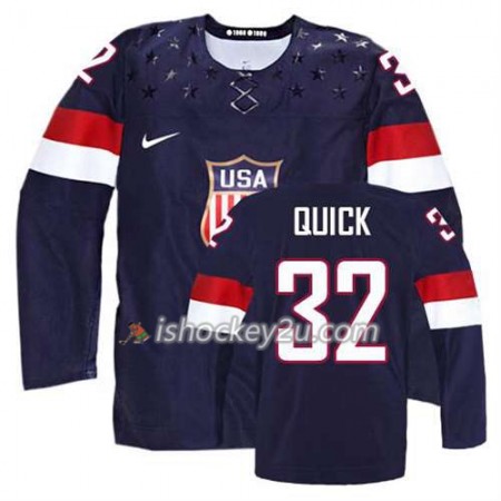 Reebok Mænd NHL USA Team Trøje Jonathan Quick #32 Udebane Blå