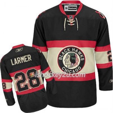 Reebok Dame NHL Chicago Blackhawks Trøje Steve Larmer 28 Sort Ny Tredje