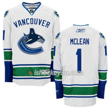 Reebok Mænd NHL Vancouver Canucks Trøje Kirk Mclean #1 Udebane Hvid