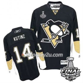 Reebok NHL Pittsburgh Penguins Trøje Chris Kunitz #14 Sort Hjemme 2016 Stanley Cup