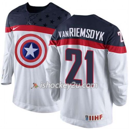 Reebok Mænd NHL USA Team Trøje James van Riemsdyk #21 Hvid