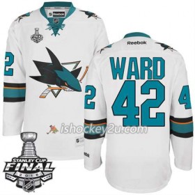 Reebok NHL San Jose Sharks Trøje Joel Ward #42 Hvid Udebane 2016 Stanley Cup