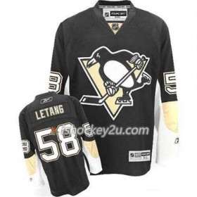Reebok Mænd NHL Pittsburgh Penguins Trøje Kris Letang 58 Sort Hjemme