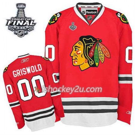 Reebok Mænd NHL Chicago Blackhawks Trøje Clark Griswold#00 Hjemme Rød 2015 Stanley Cup