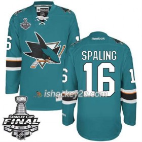 Reebok NHL San Jose Sharks Trøje Nick Spaling #16 Teal Hjemme 2016 Stanley Cup