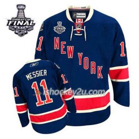 Reebok Mænd NHL New York Rangers Trøje Mark Messier #11 Tredje Blå 2014 Stanley Cup