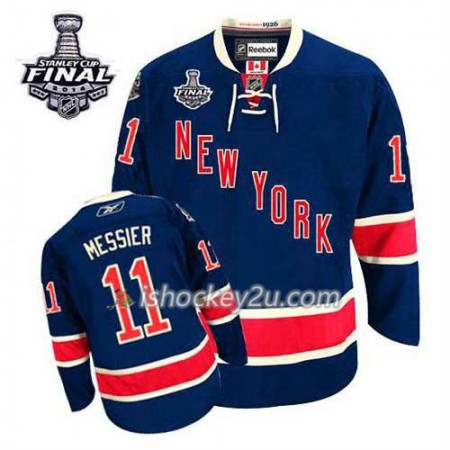 Reebok Mænd NHL New York Rangers Trøje Mark Messier #11 Tredje Blå 2014 Stanley Cup