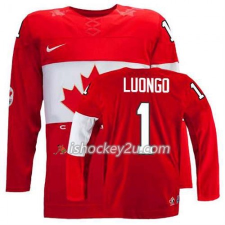 Reebok Dame NHL Canada Team Trøje Roberto Luongo #1 Udebane Rød