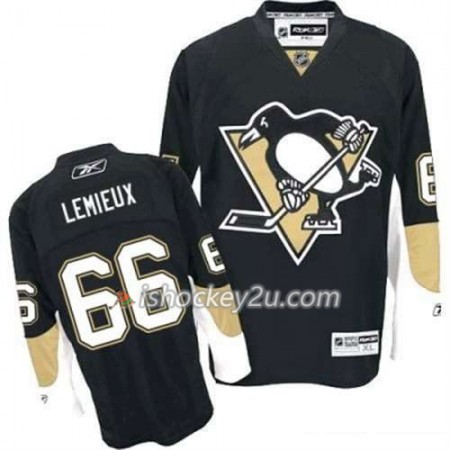 Reebok Mænd NHL Pittsburgh Penguins Trøje Mario Lemieux 66 Sort Hjemme