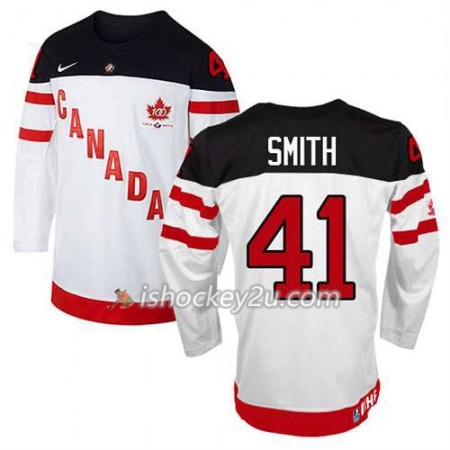 Reebok Mænd NHL Canada Team Trøje Mike Smith #41 100th Anniversary Hvid