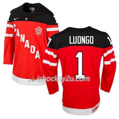 Reebok Mænd NHL Canada Team Trøje Roberto Luongo #1 100th Anniversary Rød