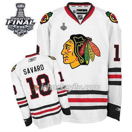 Reebok Mænd NHL Chicago Blackhawks Trøje Denis Savard #18 Udebane Hvid 2015 Stanley Cup