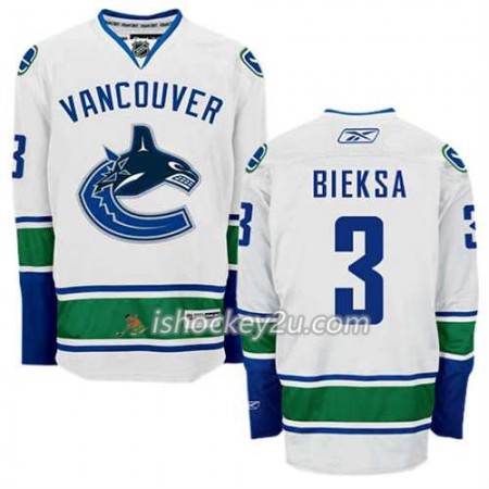Reebok Mænd NHL Vancouver Canucks Trøje Kevin Bieksa #3 Udebane Hvid Reebok Mænd NHL Vancouver Canucks Trøje Kevin Bieksa #3 Udebane Hvid