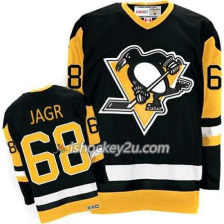 Reebok Mænd NHL Pittsburgh Penguins Trøje Jaromir Jagr 68 Sort Tredje