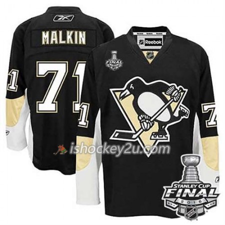 Reebok NHL Pittsburgh Penguins Trøje Evgeni Malkin #71 Sort Hjemme 2016 Stanley Cup