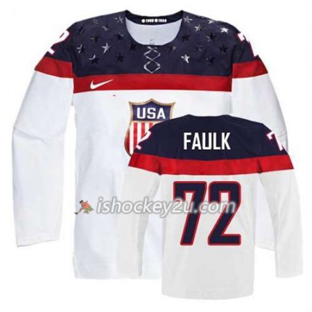 Reebok Mænd NHL USA Team Trøje Justin Faulk #72 Hjemme Hvid