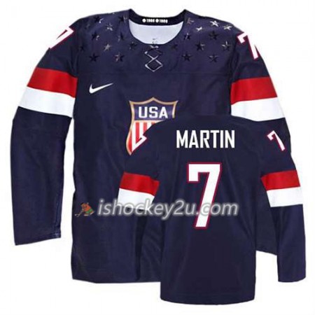 Børn NHL USA Team Trøje Paul Martin #7 Udebane Blå
