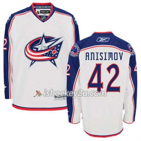 Reebok Mænd NHL Columbus Blue Jackets Trøje Artem Anisimov #42 Udebane Hvid
