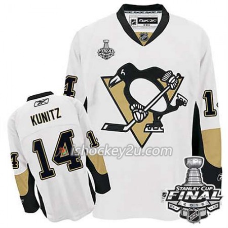 Reebok NHL Pittsburgh Penguins Trøje Chris Kunitz #14 Hvid Udebane 2016 Stanley Cup