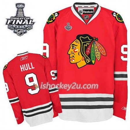 Børn NHL Chicago Blackhawks Trøje Bobby Hull #9 Hjemme Rød 2015 Stanley Cup