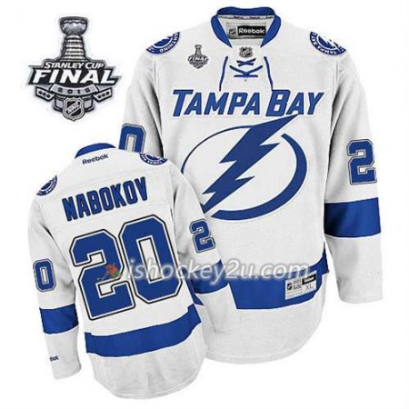 Reebok Mænd NHL Tampa Bay Lightning Trøje Evgeni Nabokov #20 Udebane Hvid 2015 Stanley Cup