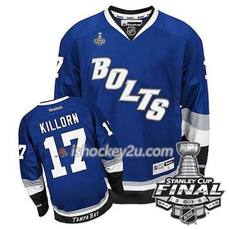 Reebok NHL Tampa Bay Lightning Trøje Alex Killorn #17 Blå Tredje 2016 Stanley Cup