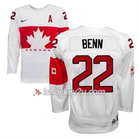 Børn NHL Canada Team Trøje Jamie Benn #22 Hjemme Hvid