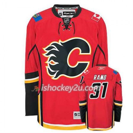 Reebok Mænd NHL Calgary Flames Trøje Karri Ramo #31 Hjemme Rød