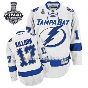 Reebok Mænd NHL Tampa Bay Lightning Trøje Alex Killorn #17 Udebane Hvid 2015 Stanley Cup