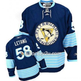 Reebok Mænd NHL Pittsburgh Penguins Trøje Kris Letang 58 Blå Tredje