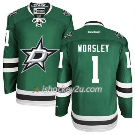 Reebok Mænd NHL Dallas Stars Trøje Gump Worsley #1 Hjemme Grøn Reebok Mænd NHL Dallas Stars Trøje Gump Worsley #1 Hjemme Grøn